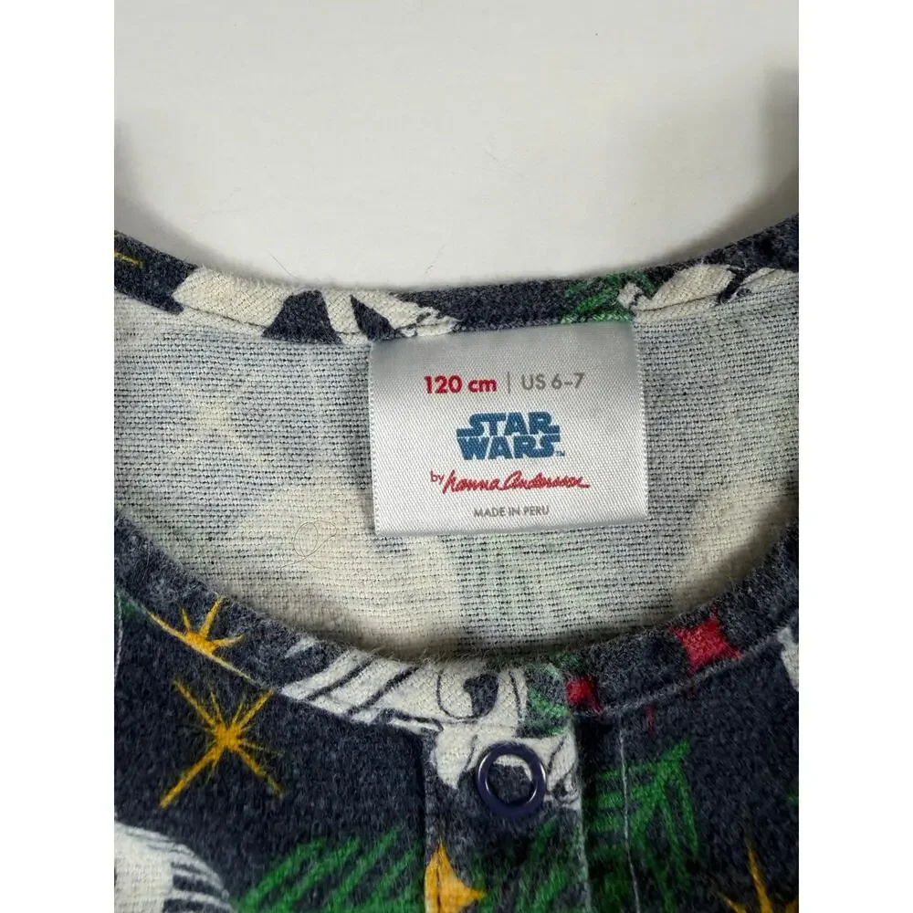Hanna Andersson Star Wars Christmas Holiday Sleep Gown Pajamas Navy 6-7